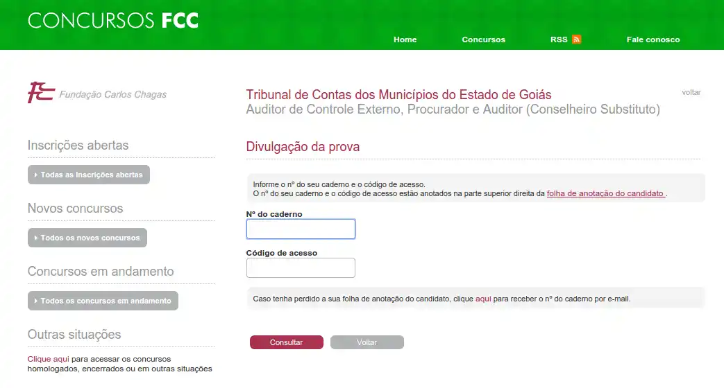 FCC Fundação Carlos Chadas - Download de provas